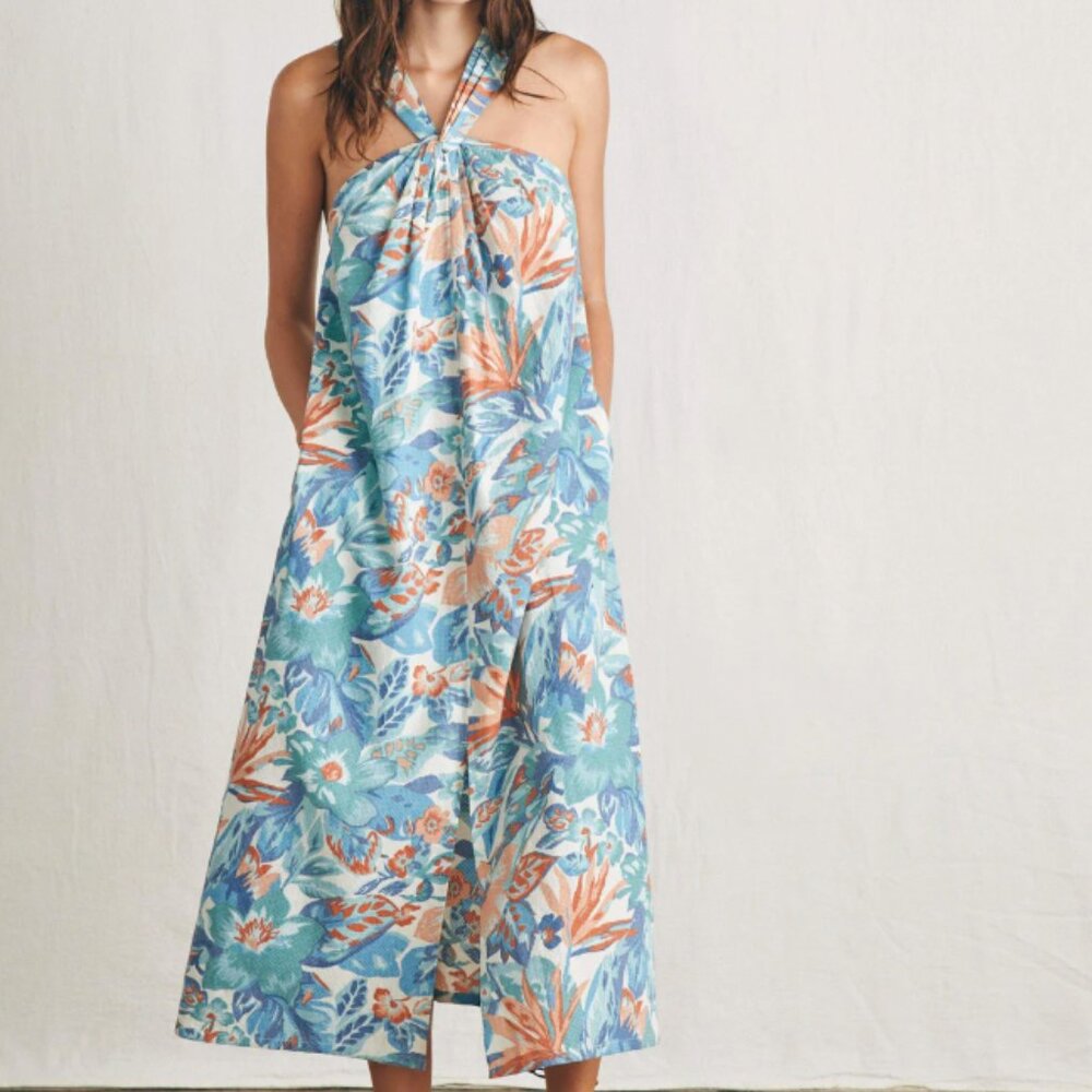 Bay Twist Dress - Paradise Blossom Floral FAHERTY xxl EUC